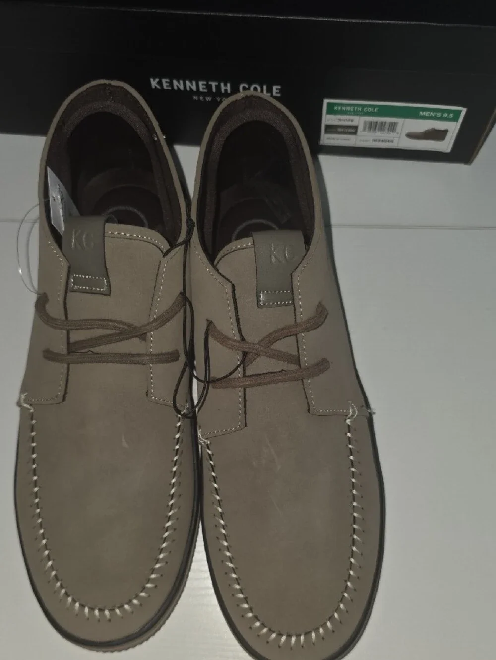 Kenneth Cole Men's Taupe Suede Chukka Moc Toe Boots